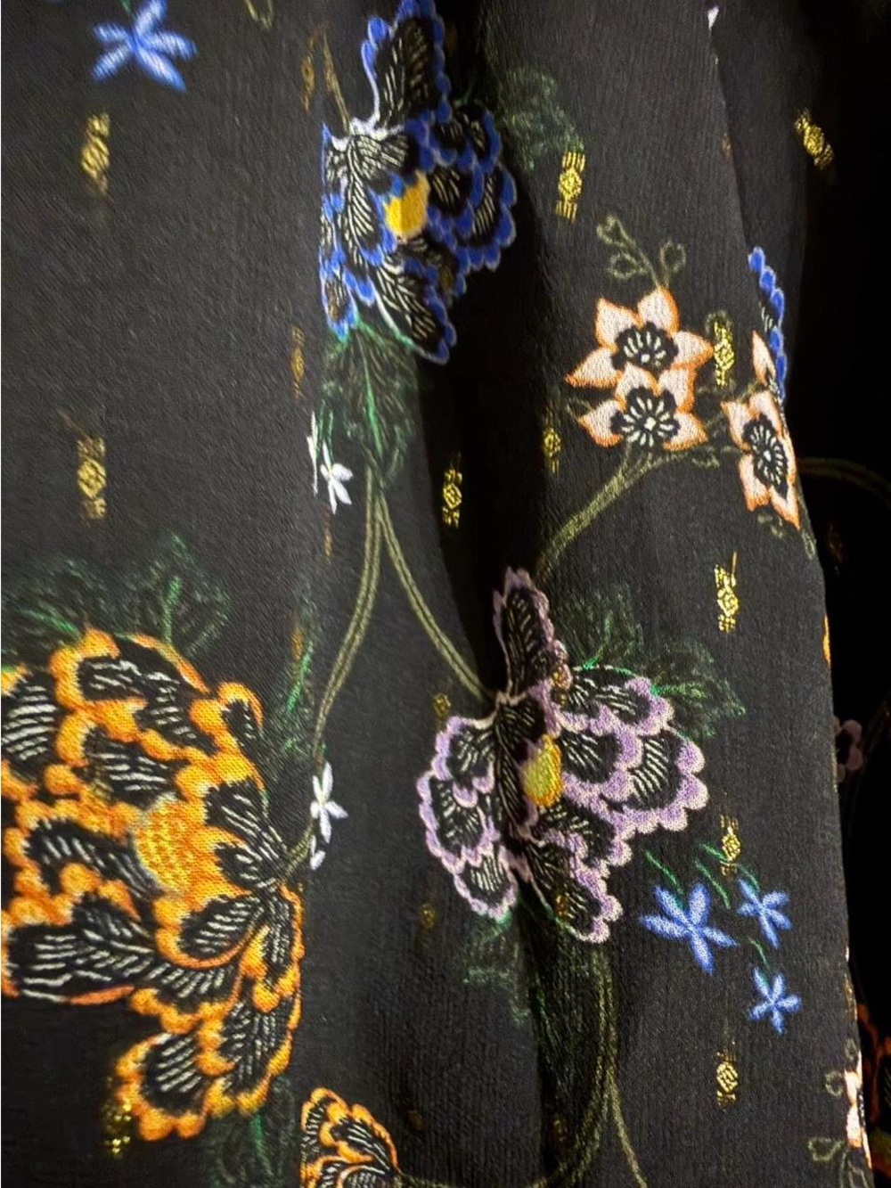per una Black Floral Tie-Front Blouse - Picture 2 of 6